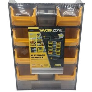 NIP Work Zone 17 Storage Drawers 16x12 Model 93954 Black & Yellow
